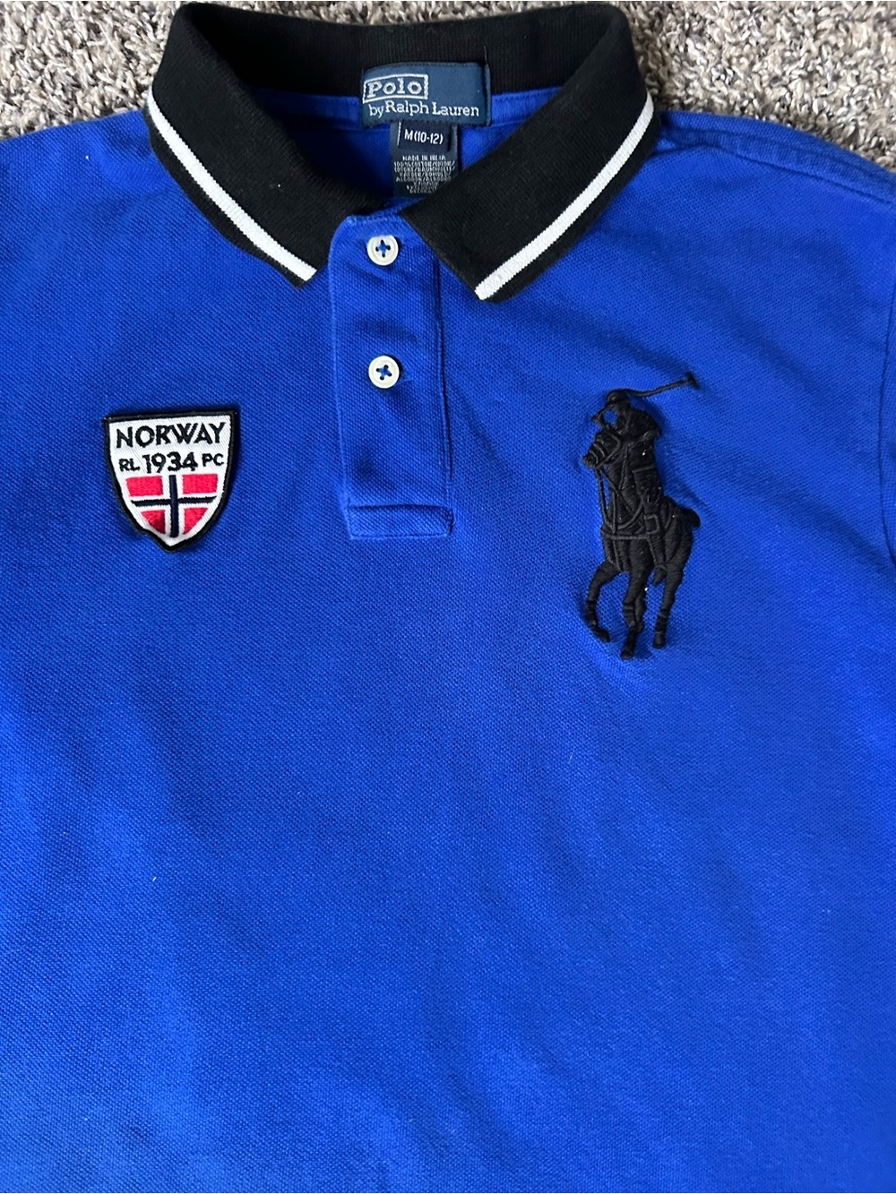 Polo Ralph Lauren Boys size Medium 10/12 Long Sleeve Polo - Picture 2 of 6